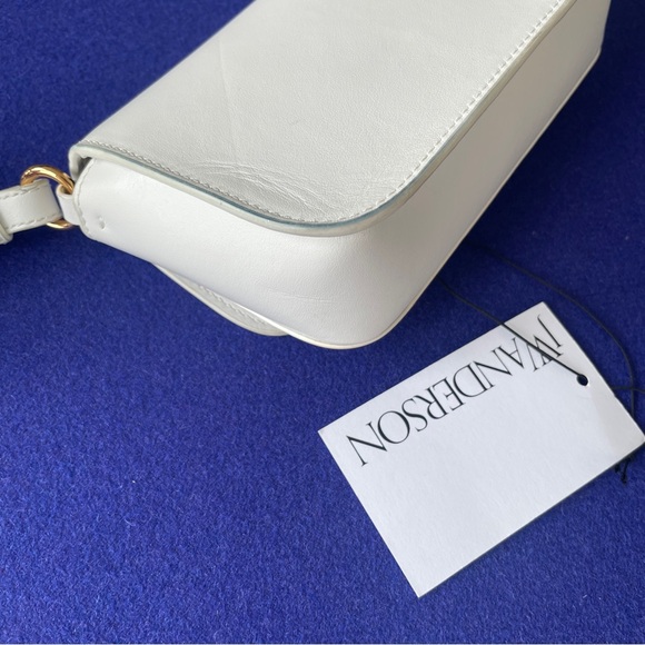 JW Anderson Women's White Leather Tie dye Chain Anchor Crossbody Purse Bag - Picture 6 of 12